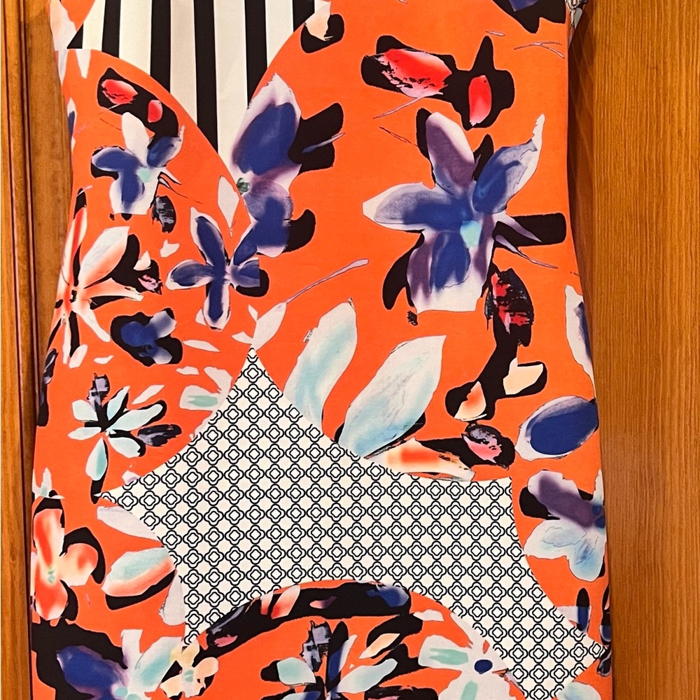 Vibrant Floral and Geometric Dress